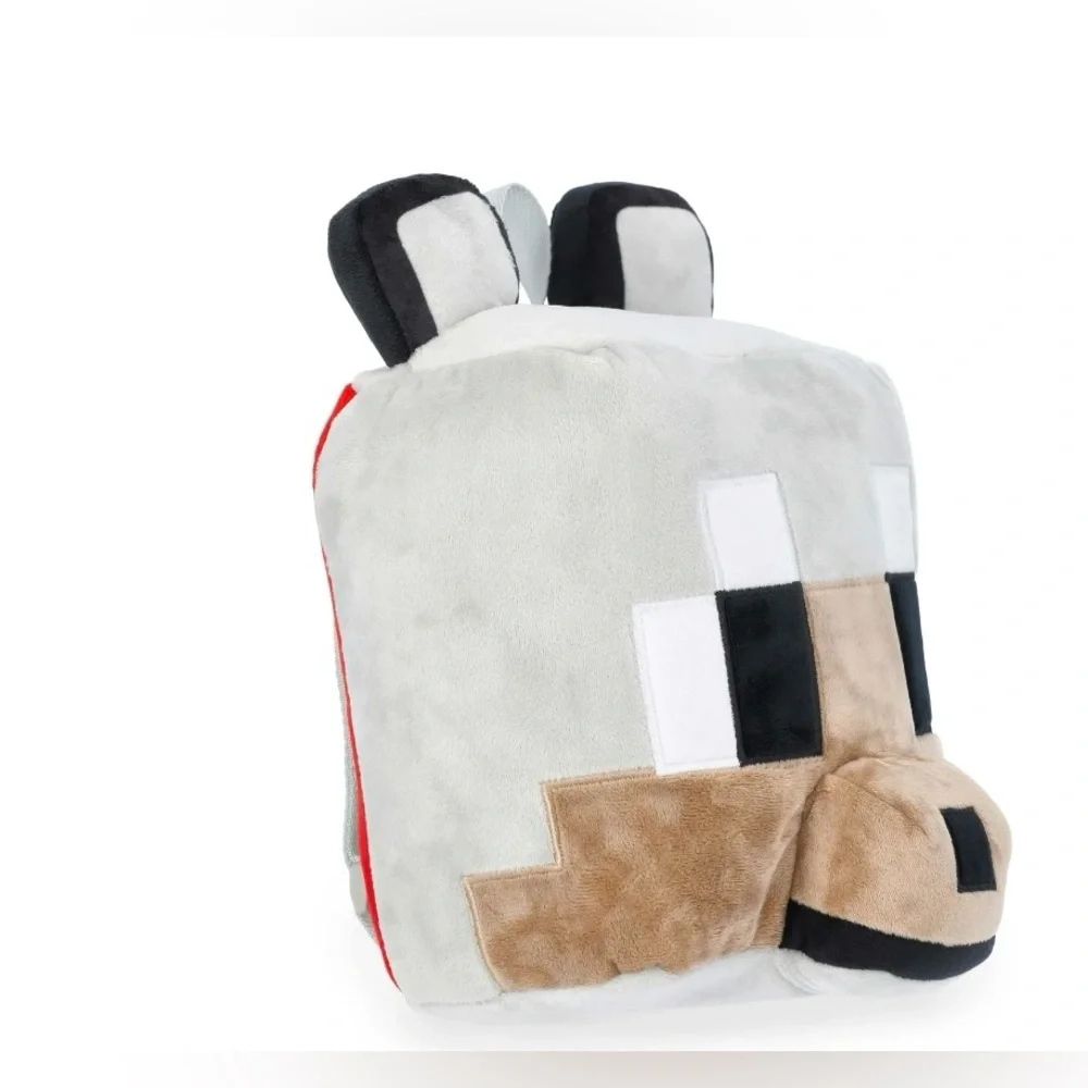 Minecraft Wolf Plush Mini Backpack Kids Gray Character Bag NWT